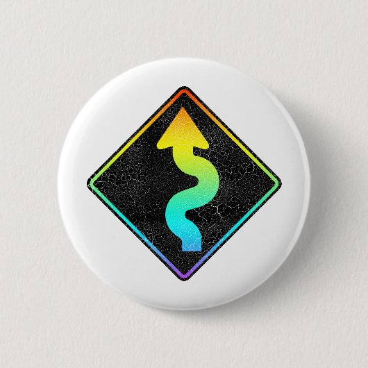 gebogen straatbord ronde button 5,7 cm (Voorkant)