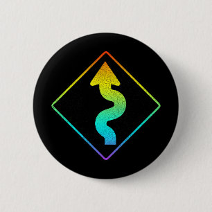 gebogen straatbord ronde button 5,7 cm