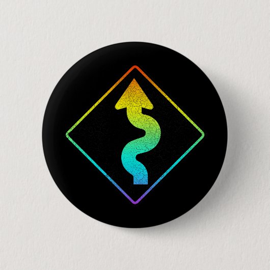 gebogen straatbord ronde button 5,7 cm (Voorkant)
