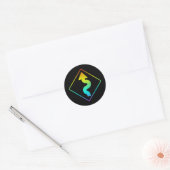 gebogen straatbord ronde sticker (Envelop)