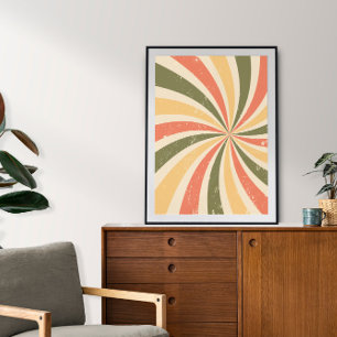 gebogen stralen poster