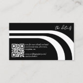 Gebogen streep boog zwart & wit bruiloft detail informatiekaartje (Voorkant)