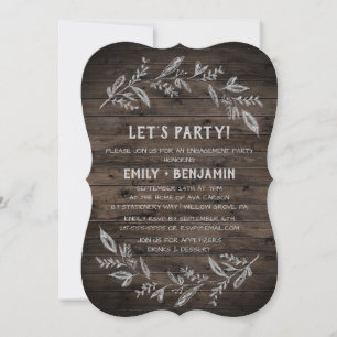 Gebogen takken   Houten Let's Party Kaart
