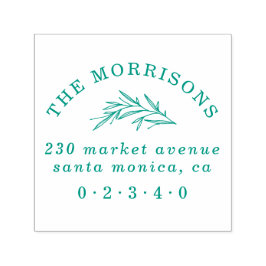 Gebogen tekst Familienaam & Botanisch Retouradres Zelfinktende Stempel