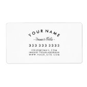 Gebogen tekst Professioneel Bedrijf Etiket (Voorkant)