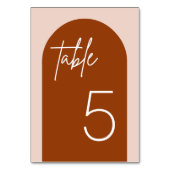 Gebogen terracotta minimalistische huwelijkstafel  kaart (Voorkant)