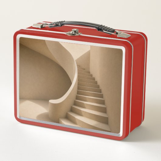 Gebogen trap minimalistisch beige lunchtrommel (Voorkant)