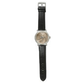 Gebogen Trap Minimalistische Beige Horloge (Vlak)