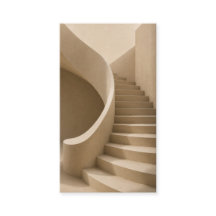 Gebogen trap minimalistische beige visitekaart