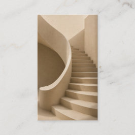 Gebogen trap minimalistische beige visitekaart visitekaartje