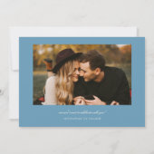 Gebogen typografie multi foto denimblauw save the date (Achterkant)