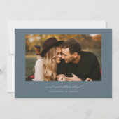 Gebogen typografie multi foto leisteenblauw save the date (Achterkant)
