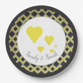 Gebogen typografisch gebied papieren bordje (Voorkant)