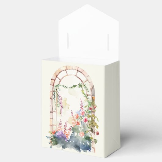 Gebogen venster bloemetjesweergave bedankdoosjes (Geopend)