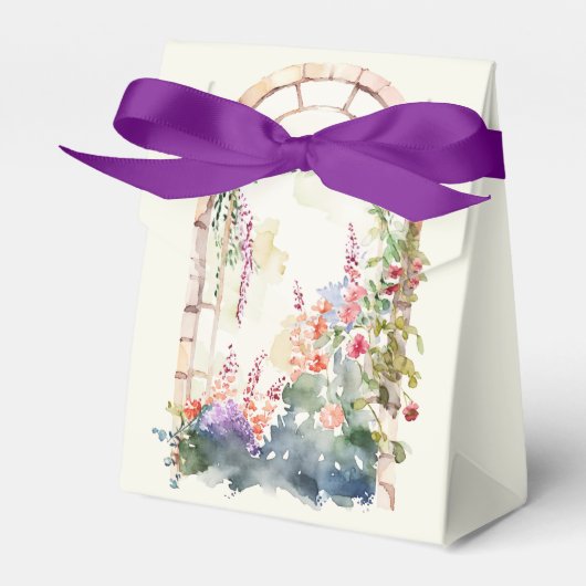 Gebogen venster bloemetjesweergave bedankdoosjes (Voorkant Zijde)