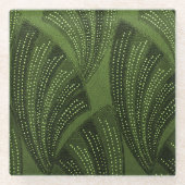 Gebogen ventilator rijk groen glazen onderzetter (Voorkant)