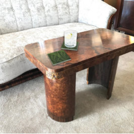 Gebogen ventilator rijk groen glazen onderzetter