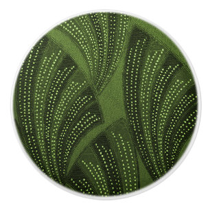 Gebogen ventilator rijke groene kleur keramische knop