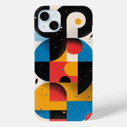 Gebogen vormen met cirkels in heldere kleuren Case-Mate iPhone case (Achterkant)