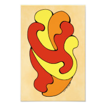 Gebogen vormen omarmen (Geel, Rood, Oranje)