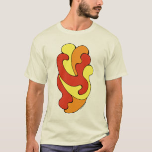 Gebogen vormen omarmen (Geel, Rood, Oranje) T-shirt