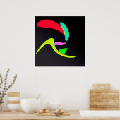 gebogen vormen poster (Keuken)