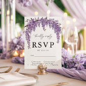 Gebogen Wisteria Branch Bloemen Huwelijk RSVP Kaar