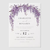 Gebogen Wisteria Branch Bloementuin Trouwen Vellum Uitnodigingen (Voorkant)