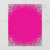Gebogen Zilveren Glitter Heet Roze Menu (Achterkant)