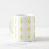 Gebold Geel Bliksemschichtpatroon Koffiemok (Voorkant links)