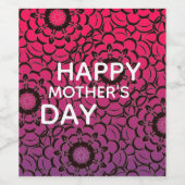  gebold Happy Moederdag Modern Wijn Etiket (Enkel label)