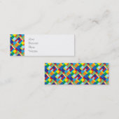  gebold kleurig diagonaal kantelpatroon mini visitekaartje (Voorkant / Achterkant)