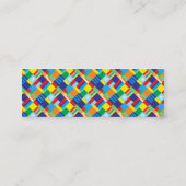  gebold kleurig diagonaal kantelpatroon mini visitekaartje (Achterkant)