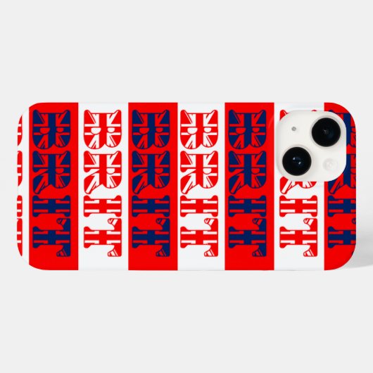 Gebomde "Brit" streep Case-Mate iPhone Case (Achterkant (horizontaal))