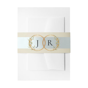 Gebonden Blad Monogram - Tarwe Uitnodigingen Wikkel