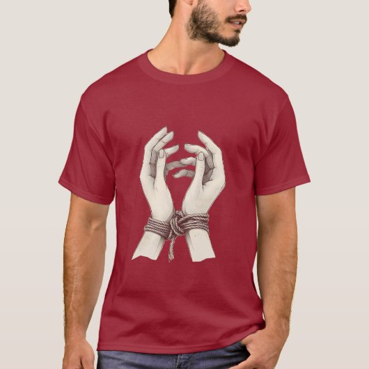 Gebonden handen shibari t-shirt (Voorkant)