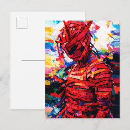 Gebonden in Rood Schrift Levendige Calligrafie Fig Briefkaart