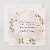 Gebonden touw met Hydrangea boeketten Save The Date (Voorkant)