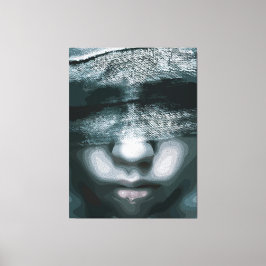 Gebonden visie: gedwongen stilte canvas afdruk