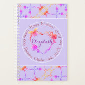 Geboortdag/Aangepaste Roos hartplank Planner (Voorkant)