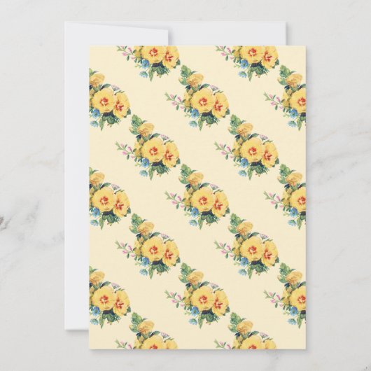 Geboorte Aankondiging  Bloemen Geel Kaart (Achterkant)