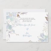 Geboorte aankondiging + douche dank u blauwe zoete (Achterkant)