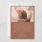 Geboorte aankondiging foto Baby shower dank u (Achterkant)