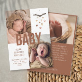 Geboorte aankondiging foto Baby shower dank u