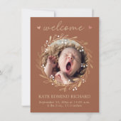 Geboorte aankondiging foto welkom Baby (Voorkant)