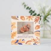 Geboorte Aankondiging Herfst Rustieke Boho Square  (Staand voorkant)