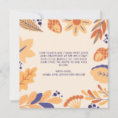 Geboorte Aankondiging Herfst Rustieke Boho Square  (Achterkant)