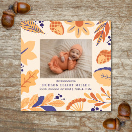 Geboorte Aankondiging Herfst Rustieke Boho Square 