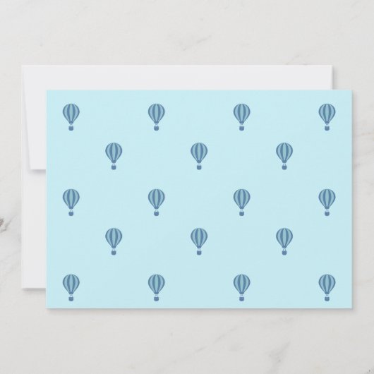 Geboorte aankondiging Hete Luchtballon Blauwe Kaar (Achterkant)