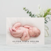 Geboorte aankondiging Kaart Baby Aankondiging Foto (Staand voorkant)